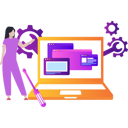 پیش‌نمایش فایل girl-pointing-to-webpage-settings-on-laptop-10633108 از پک تنظیمات