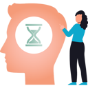 پیش‌نمایش فایل girl-is-pointing-to-human-thinking-though-sandglass-10698135 از پک مغز