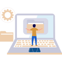 پیش‌نمایش فایل boy-showing-folder-on-laptop-10596119 از پک مدیریت فایل