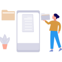پیش‌نمایش فایل girl-is-showing-folder-on-mobile-screen-10596154 از پک مدیریت فایل