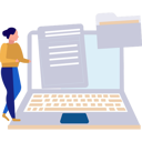 پیش‌نمایش فایل girl-showing-document-on-laptop-10596125 از پک مدیریت فایل