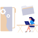 پیش‌نمایش فایل girl-working-on-file-management-on-settings-on-laptop-10596149 از پک مدیریت فایل