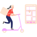 پیش‌نمایش فایل delivery-girl-is-delivering-a-parcel-on-a-scooter-10752621 از پک شغل