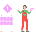پیش‌نمایش فایل female-worker-is-explaining-the-block-way-at-a-construction-site-10752655 از پک شغل