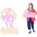 پیش‌نمایش فایل girl-is-holding-the-tray-of-flowers-10752762 از پک شغل