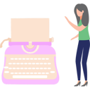 پیش‌نمایش فایل girl-is-talking-about-a-typewriter-machine-10752653 از پک شغل