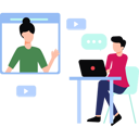 پیش‌نمایش فایل boy-and-girl-talking-online-on-video-call-10752433 از پک شخصیت‌های شغلی
