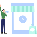 پیش‌نمایش فایل boy-is-making-announcement-for-online-shopping-10752412 از پک شخصیت‌های شغلی