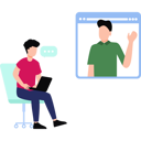 پیش‌نمایش فایل boy-is-talking-online-on-laptop-10752430 از پک شخصیت‌های شغلی