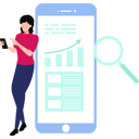 پیش‌نمایش فایل girl-is-viewing-business-analysis-on-mobile-phone-10752453 از پک شخصیت‌های شغلی