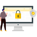 پیش‌نمایش فایل boy-is-pointing-at-the-lock-on-the-monitor-screen-10736684 از پک فراموشی رمز عبور