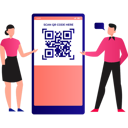پیش‌نمایش فایل boy-and-girl-are-talking-about-qr-code-10790851 از پک کیوآر کد