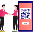 پیش‌نمایش فایل boy-and-the-girl-are-discussing-about-the-qr-code-10790818 از پک کیوآر کد