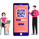 پیش‌نمایش فایل boy-and-the-girl-are-talking-regarding-barcode-scan-10790813 از پک کیوآر کد