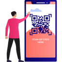 پیش‌نمایش فایل boy-is-looking-at-qr-code-10790850 از پک کیوآر کد