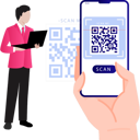 پیش‌نمایش فایل boy-is-scanning-qr-code-on-mobile-10790837 از پک کیوآر کد