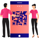 پیش‌نمایش فایل boy-is-telling-the-girl-about-the-code-10790819 از پک کیوآر کد