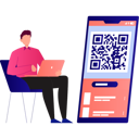 پیش‌نمایش فایل boy-is-working-on-qr-code-10790824 از پک کیوآر کد