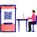 پیش‌نمایش فایل boy-is-working-on-qr-code-scanner-10790848 از پک کیوآر کد