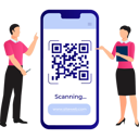 پیش‌نمایش فایل employees-are-scanning-code-10790816 از پک کیوآر کد