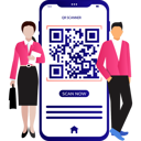 پیش‌نمایش فایل employees-are-using-qr-code-scanner-10790839 از پک کیوآر کد