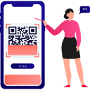 پیش‌نمایش فایل girl-is-pointing-at-qr-code-10790844 از پک کیوآر کد