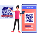 پیش‌نمایش فایل girl-is-pointing-at-the-qr-code-10790849 از پک کیوآر کد