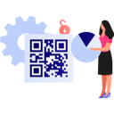 پیش‌نمایش فایل girl-is-showing-qr-code-for-pie-chart-10790826 از پک کیوآر کد