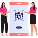 پیش‌نمایش فایل girls-are-talking-about-the-qr-code-scanner-10790842 از پک کیوآر کد
