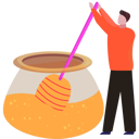پیش‌نمایش فایل boy-is-stirring-honey-in-a-pot-10772466 از پک روش هشانا (سال نو یهودی)