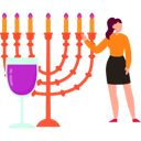 پیش‌نمایش فایل girl-is-pointing-at-the-hanukkah-candles-10772478 از پک روش هشانا (سال نو یهودی)