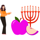 پیش‌نمایش فایل girl-is-showing-the-hanukkah-candle-stand-10772471 از پک روش هشانا (سال نو یهودی)