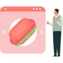پیش‌نمایش فایل boy-is-looking-at-burger-on-the-web-page-10767371 از پک سفارش آنلاین