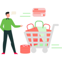 پیش‌نمایش فایل boy-is-showing-a-trolley-full-of-shopping-bags-10767265 از پک سفارش آنلاین
