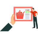 پیش‌نمایش فایل boy-is-telling-about-the-price-of-products-10767359 از پک سفارش آنلاین