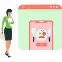 پیش‌نمایش فایل girl-is-looking-at-the-online-food-for-order-10767370 از پک سفارش آنلاین