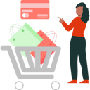 پیش‌نمایش فایل girl-is-pointing-at-the-credit-card-for-online-shopping-10767268 از پک سفارش آنلاین