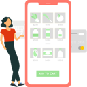 پیش‌نمایش فایل girl-is-showing-different-prices-of-food-10767327 از پک سفارش آنلاین