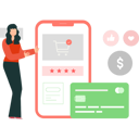 پیش‌نمایش فایل girl-makes-online-payment-while-shopping-10767261 از پک سفارش آنلاین