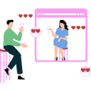 پیش‌نمایش فایل couple-is-chatting-online-10752940 از پک دوستیابی آنلاین