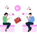 پیش‌نمایش فایل girl-and-the-boy-are-using-mobile-phones-for-love-chat-10752938 از پک دوستیابی آنلاین
