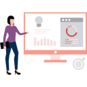 پیش‌نمایش فایل girl-is-showing-a-graphical-data-on-the-screen-10749280 از پک استراتژی‌های بازاریابی