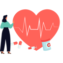 پیش‌نمایش فایل girl-is-pointing-at-the-heartbeat-waves-10748991 از پک روز جهانی قلب