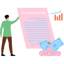 پیش‌نمایش فایل boy-is-showing-sanction-document-for-loan-10749181 از پک عملیات وام‌دهی