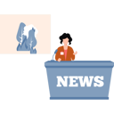 پیش‌نمایش فایل female-anchor-is-giving-the-news-10749082 از پک روزنامه‌نگار