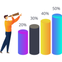 پیش‌نمایش فایل boy-looking-at-percentage-graph-through-spyglass-10773079 از پک آمار