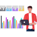 پیش‌نمایش فایل boy-working-on-laptop-on-bar-graph-10773010 از پک آمار