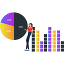 پیش‌نمایش فایل woman-showing-different-percentage-of-pie-graph-10773075 از پک آمار