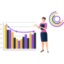 پیش‌نمایش فایل woman-showing-down-slope-of-bar-graph-10773076 از پک آمار