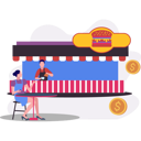 پیش‌نمایش فایل female-sitting-at-burger-stall-10772870 از پک کسب و کار کوچک